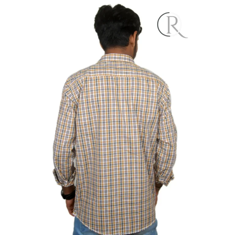Casual check shirt white and yellow color